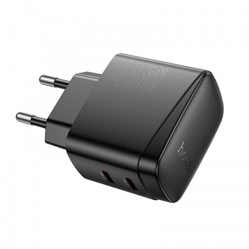 Адаптер мережевий HOCO Bright PD charger CS62A |2Type-C, 45W/3A| black