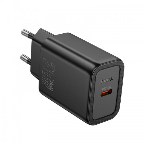 Адаптер мережевий HOCO gentle single port charger N60 |1Type-C, 20W/3A, PD/QC| black
