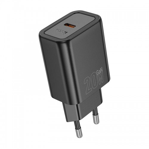 Адаптер мережевий HOCO gentle single port charger N60 |1Type-C, 20W/3A, PD/QC| black