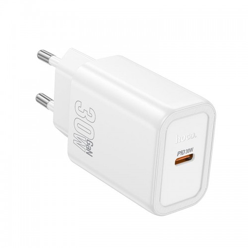 Адаптер мережевий HOCO gentle single port charger N62 |1Type-C, 30W/3A, PD/QC| white