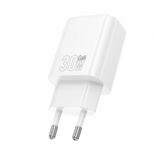 Адаптер мережевий HOCO gentle single port charger N62 |1Type-C, 30W/3A, PD/QC| white