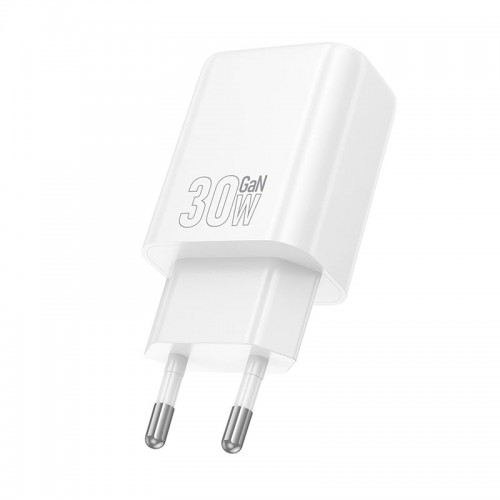 Адаптер мережевий HOCO Gentle charger N63 |1USB/1Type-C, 30W/3A, PD/QC| white