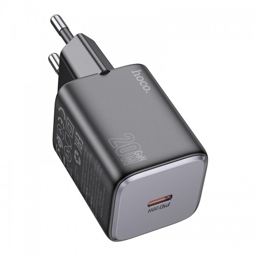 Адаптер мережевий Hoco Mighty single port charger N40 |1Type-C, 20W/3A, PD/QC| black