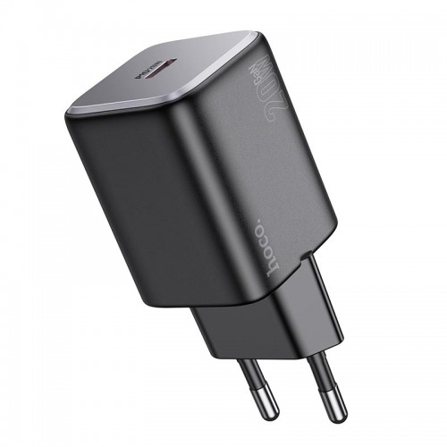 Адаптер мережевий Hoco Mighty single port charger N40 |1Type-C, 20W/3A, PD/QC| black