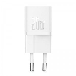 Адаптер мережевий Baseus GaN5 Fast Charger (mini) |1Type-C, 20W/3A, PD/QC| white