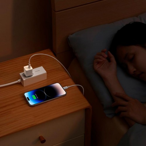 Адаптер мережевий Baseus GaN5 Fast Charger (mini) |1Type-C, 20W/3A, PD/QC| white