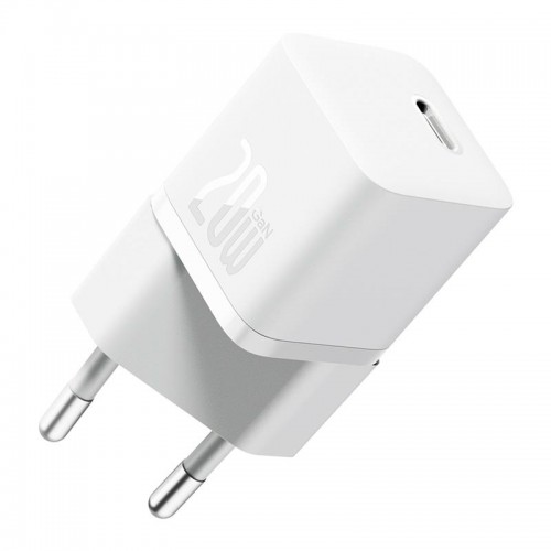 Адаптер мережевий Baseus GaN5 Fast Charger (mini) |1Type-C, 20W/3A, PD/QC| white