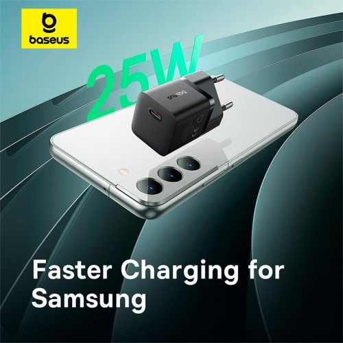 Адаптер мережевий Baseus GaN5 Fast Charger (mini) |1Type-C, 25W/3A, PD/QC| black