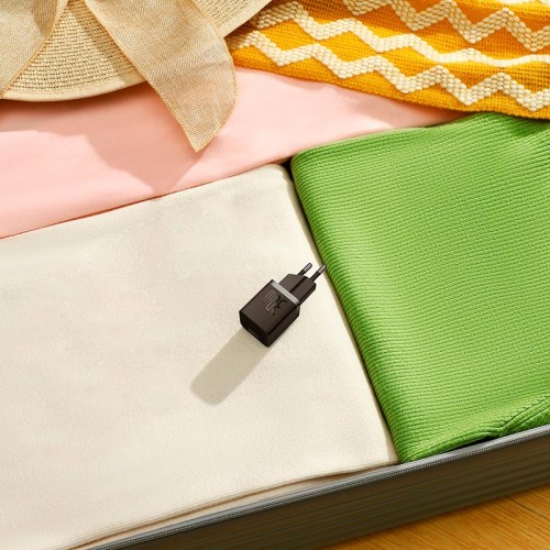 Адаптер мережевий Baseus GaN5 Fast Charger (mini) |1Type-C, 30W/3A, PD/QC| (With C to C 100W 1m cable) black