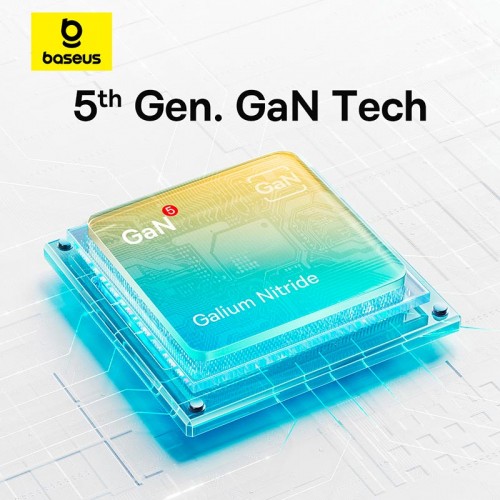 Адаптер мережевий Baseus GaN5 Fast Charger (mini) |1Type-C, 30W/3A, PD/QC| (With C to C 100W 1m cable) black