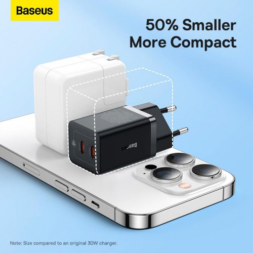 Адаптер мережевий Baseus GaN5 Pro Fast Charger |2Type-C, 40W/3A, PD/QC| black