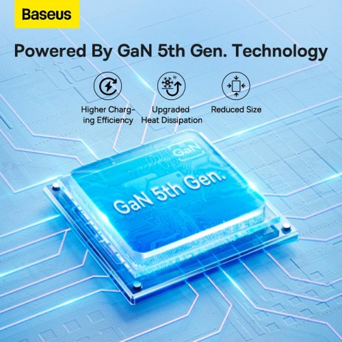 Адаптер мережевий Baseus GaN5 Pro Fast Charger |2Type-C, 40W/3A, PD/QC| black