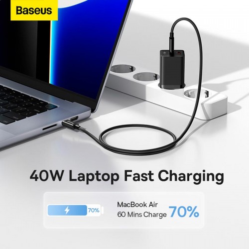 Адаптер мережевий Baseus GaN5 Pro Fast Charger |2Type-C, 40W/3A, PD/QC| black