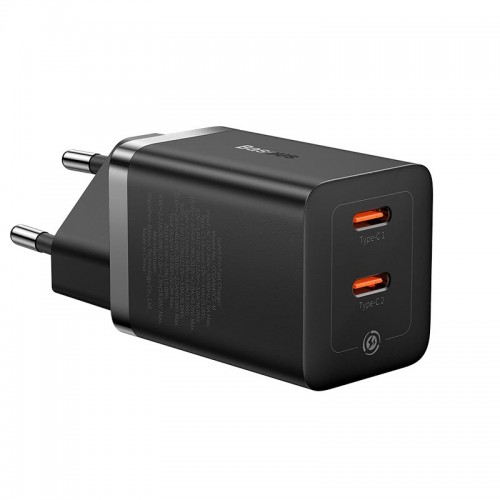 Адаптер мережевий Baseus GaN5 Pro Fast Charger |2Type-C, 40W/3A, PD/QC| black