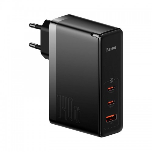 Адаптер мережевий Baseus GaN5 Pro Fast Charger |2C+U, 140W/3A, PD3.1/QC| black