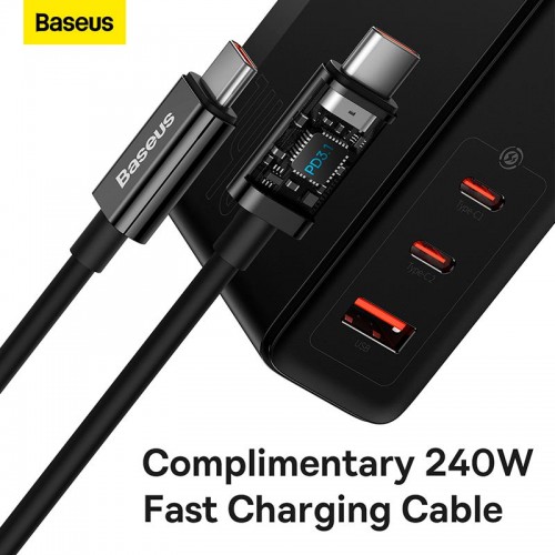 Адаптер мережевий Baseus GaN5 Pro Fast Charger |2C+U, 140W/3A, PD3.1/QC| black