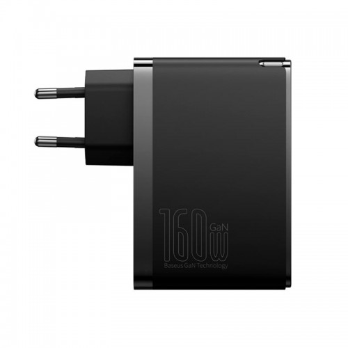 Адаптер мережевий Baseus GaN5 Pro Digital Fast Charger |2C+U, 160W/3A, PD3.1/QC| (With C to C 240W cable) black