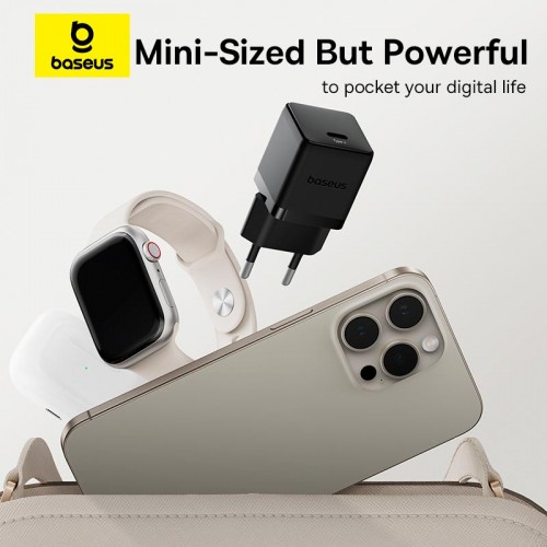 Адаптер мережевий Baseus Palm Fast Charger |1Type-C, 20W/3A, PD/QC| black