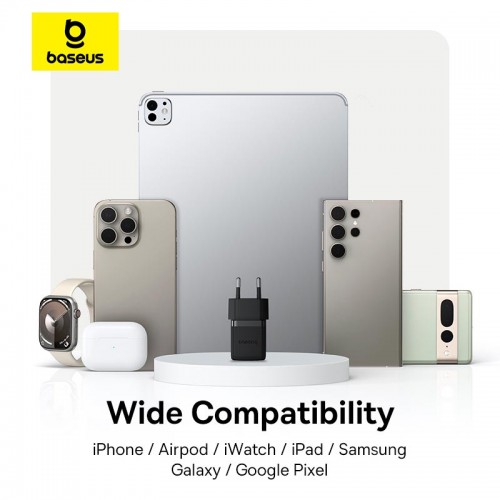 Адаптер мережевий Baseus Palm Fast Charger |1Type-C, 20W/3A, PD/QC| black