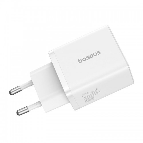 Адаптер мережевий Baseus Cube Fast Charger |1USB/1Type-C, 20W/3A, PD/QC| white
