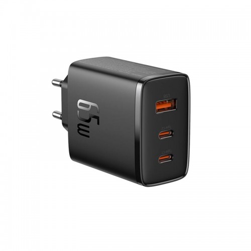 Адаптер мережевий Baseus Cube Pro Fast Charger |1USB/2Type-C, 65W/3A, PD/QC| black