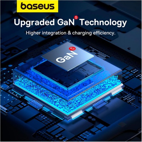 Адаптер мережевий Baseus Cube Pro Fast Charger |1USB/2Type-C, 65W/3A, PD/QC| black