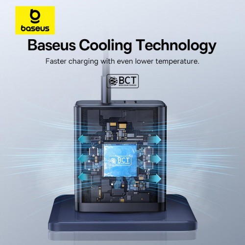 Адаптер мережевий Baseus Cube Fast Charger |1USB/1Type-C, 30W/3A, PD/QC| black