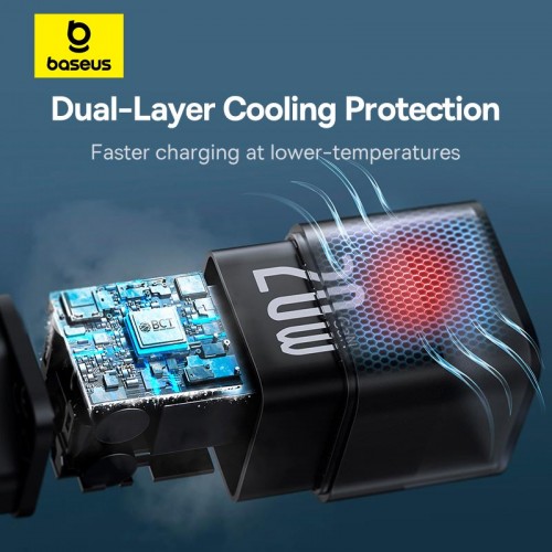 Адаптер мережевий Baseus Gan5s Fast Charger |1Type-C, 20W/3A, PD/QC| black