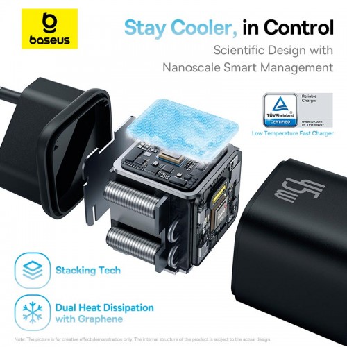 Адаптер сетевой Baseus PicoGo GaN Fast Charger |1Type-C, 45W/3A, PD/QC|
