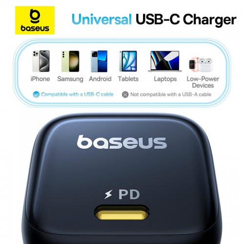 Адаптер сетевой Baseus PicoGo GaN Fast Charger |1Type-C, 45W/3A, PD/QC|