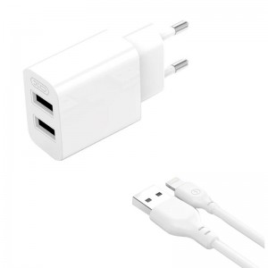 Адаптер сетевой XO Lightning Cable Dual USB Charger L109 |2USB, 2.4A|