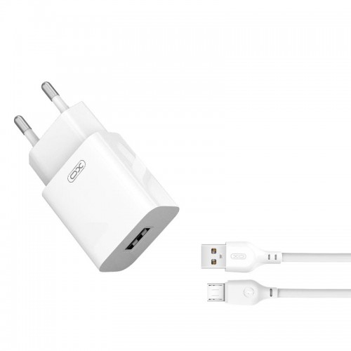 Адаптер мережний XO Micro USB Cable Home charger L99 |1USB, 2.4A| white