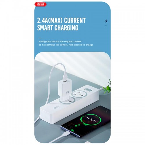 Адаптер сетевой XO Type-C USB Cable Home charger L99 |1USB, 2.4A| белый