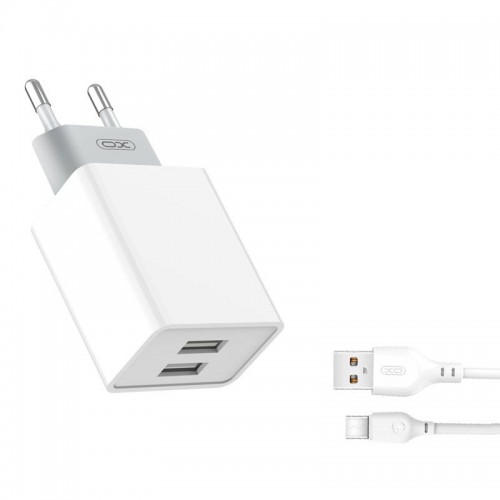 Адаптер сетевой XO Type-C Cable Dual USB charger L65 |2USB, 2.4A|