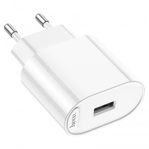 Адаптер мережевий HOCO Fighter single port charger C109A |1USB, 2.1A/10.5W| white