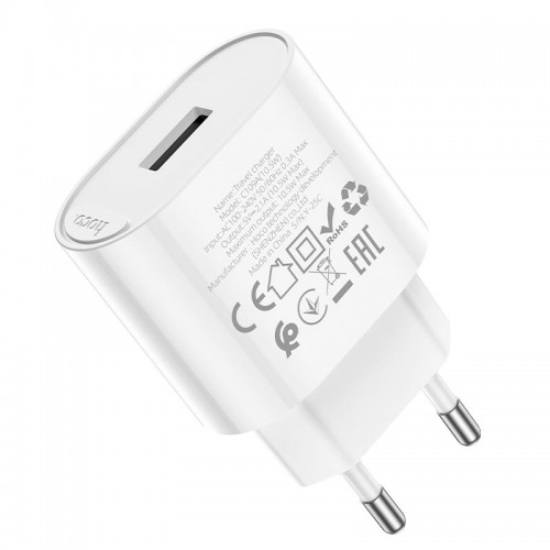 Адаптер мережевий HOCO Fighter single port charger C109A |1USB, 2.1A/10.5W| white