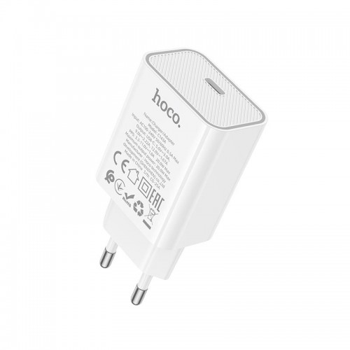 Адаптер мережний HOCO Benefit single port charger C143A |1Type-C, 3A/20W, PD/QC| white