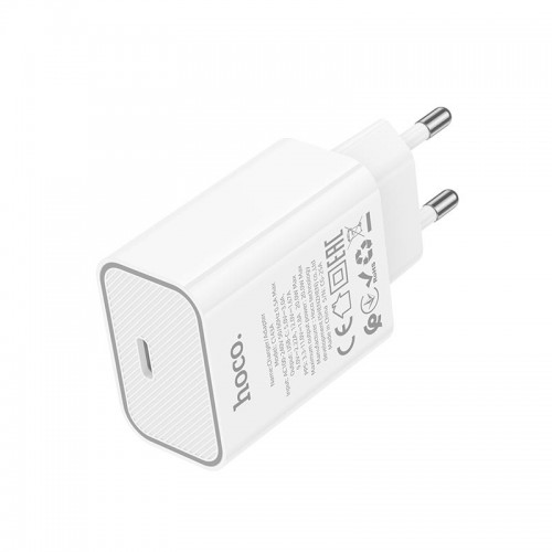 Адаптер мережний HOCO Benefit single port charger C143A |1Type-C, 3A/20W, PD/QC| white