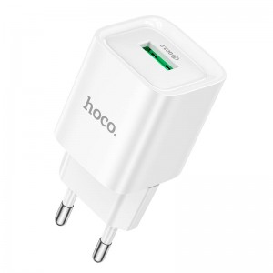 Адаптер мережевий HOCO Charm single port QC charger C145A |1USB, 3A, QC3.0| white
