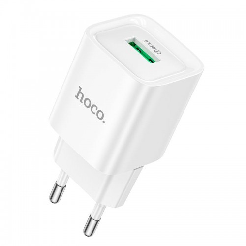 Адаптер мережевий HOCO Charm single port QC charger C145A |1USB, 3A, QC3.0| white