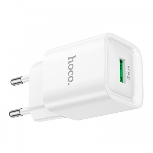Адаптер мережевий HOCO Charm single port QC charger C145A |1USB, 3A, QC3.0| white
