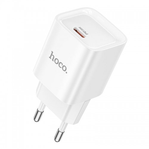 Адаптер мережевий HOCO Charm single port PD charger C146A |1Type-C, 20W/3A, PD/QC| white