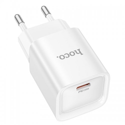 Адаптер мережевий HOCO Charm single port PD charger C146A |1Type-C, 20W/3A, PD/QC| white