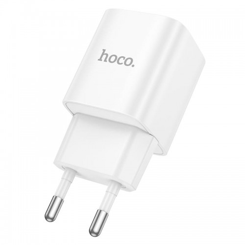 Адаптер мережевий HOCO Charm single port PD charger C146A |1Type-C, 20W/3A, PD/QC| white