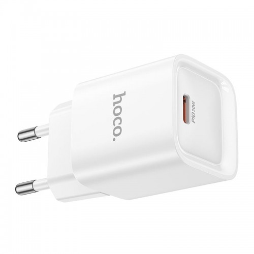 Адаптер мережевий HOCO Charm single port PD charger C146A |1Type-C, 20W/3A, PD/QC| white