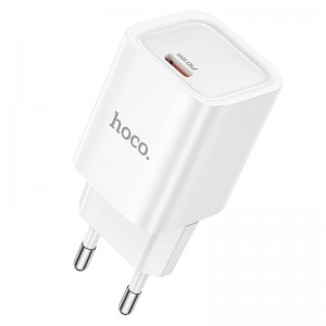 Адаптер мережевий HOCO Charm single port charger C148A |1Type-C, 30W/3A, PD/QC| white