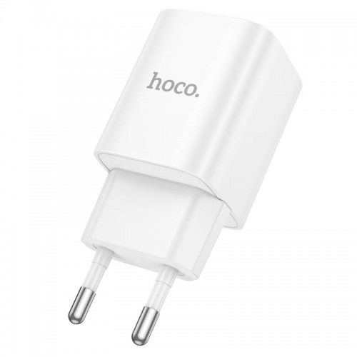Адаптер мережевий HOCO Charm single port charger C148A |1Type-C, 30W/3A, PD/QC| white