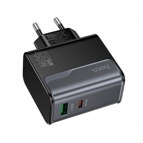 Адаптер мережевий HOCO Star Speed charger CS74A |1Type-C/1USB, 3A/45W, PD/QC| black