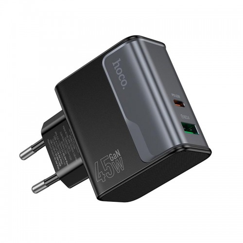 Адаптер мережевий HOCO Star Speed charger CS74A |1Type-C/1USB, 3A/45W, PD/QC| black
