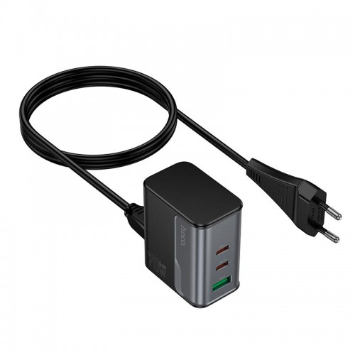 Адаптер мережевий HOCO Star Speed charger CS76A |1USB/2Type-C, 70W/3A, PD/QC| black